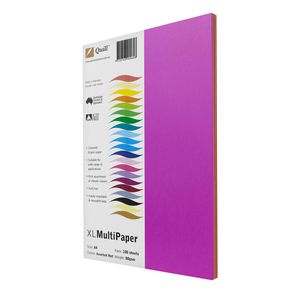 Quill XL MultiPaper 80gsm A4 Hot Assorted 100 Pack