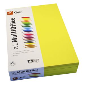 Quill Coloured Paper 80gsm A4 Lemon 500 Sheet Ream