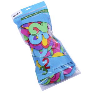Quill Adhesive Foam Numbers Assorted Colours 100 Pack