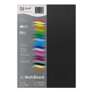 Quill XL MultiBoard 210gsm A4 Black 100 Pack