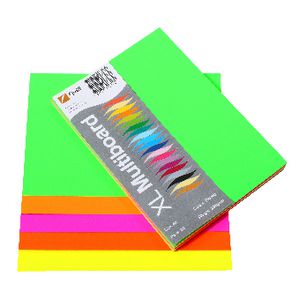 Quill XL MultiBoard 210gsm A5 Fluoro Assorted 50 Pack