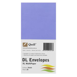 Quill Plainface DL Envelope Violet 25 Pack