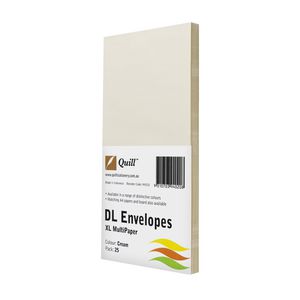 Quill Plainface DL Envelope Cream 25 Pack