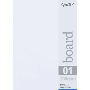Quill A5 200gsm Board White 25 Pack