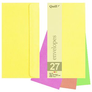 Quill DL Envelopes Fluoro Assorted 25 Pack