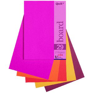 Quill A5 210gsm Board Hot Assorted 25 Pack