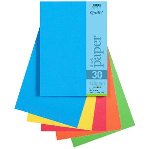 Quill A4 125gsm Paper Brights Assorted 25 Pack