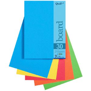 Quill A5 210gsm Board Bright Assorted 25 Pack
