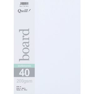 Quill A4 200gsm Leathergrain Paper White 25 pack
