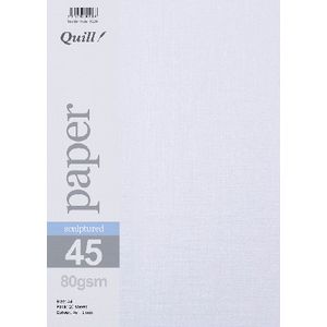 Quill Sculptured 80gsm A4 Paper Linen 25 Pack