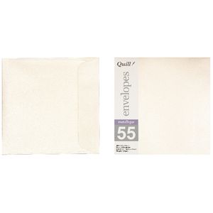 Quill 150mm Square Envelopes Metallique Pearl 10 Pack