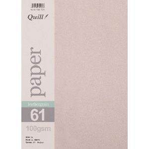 Quill A4 100gsm Leathergrain Paper Natural 25 Pack