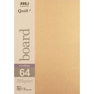 Quill A4 285gsm Metallique Board Autumn Gold 25 Pack