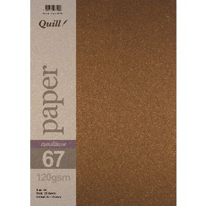 Quill A4 Paper Metallique Bronze 25 Pack