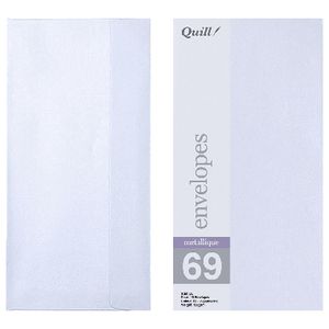 Quill DL Envelopes Metallique Aquamarine 10 Pack