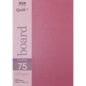 Quill A4 285gsm Metallique Board Azalea Pink 25 Pack
