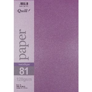 Quill A4 Paper Metallique Purple 25 Pack