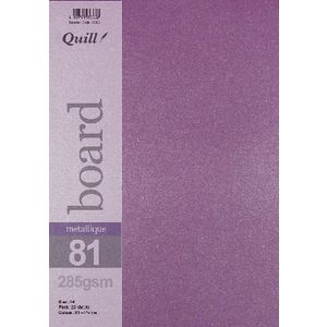 Quill A4 285gsm Metallique Board Purple 25 Pack