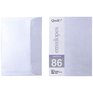 Quill C6 Envelopes Metallique Silver Shadow 10 Pack