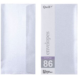 Quill DL Envelopes Metallique Silver Shadow 10 Pack