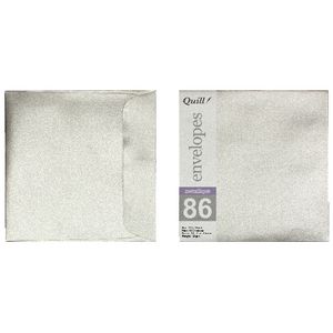 Quill 150mm Square Envelopes Metallique Silver Shadow 10 Pack