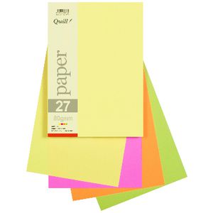Quill A4 Paper Fluoro Assorted 250 Pack
