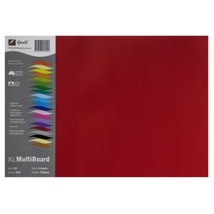 Quill XL MultiBoard 210gsm A3 Red 5 Pack
