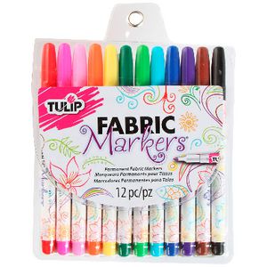 Tulip Fine Tip Fabric Markers 12 Pack