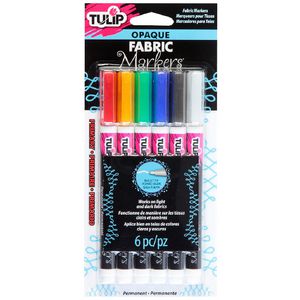 Tulip Opaque Fabric Marker Primary 6 Pack