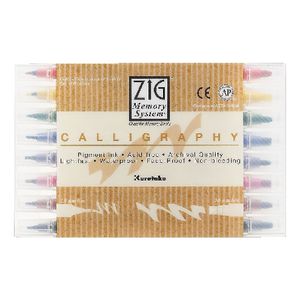 ZIG Calligraphy Markers Assorted 8 Pack