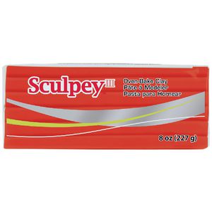 Sculpey III Modelling Clay Red Hot Red 227g