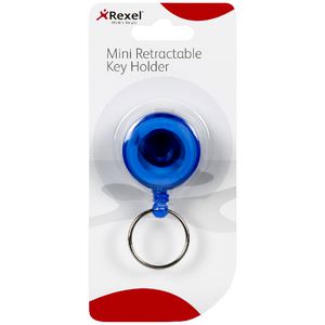 Rexel Mini Retractable Key Holder Blue