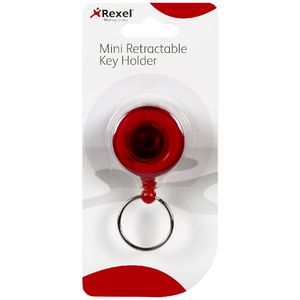 Rexel Mini Retractable Key Holder Red