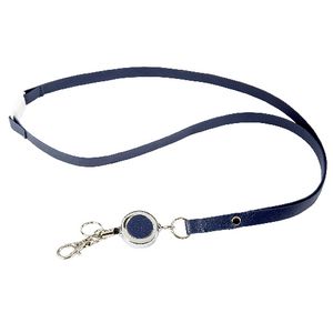 Rexel Leatherette Breakaway Lanyard Navy Blue