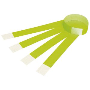 Rexel Fluoro Wrist Bands Green 100 Pack