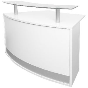 Rapidline Modular Reception Counter White/Glass