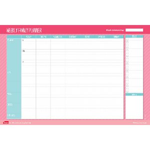 Sasco Undated Weekly Family Planner