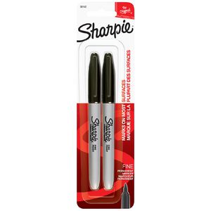 Sharpie Fine Permanent Markers Black 2 Pack