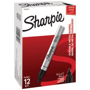 Sharpie Pro Metal Permanent Markers Black 12 Pack