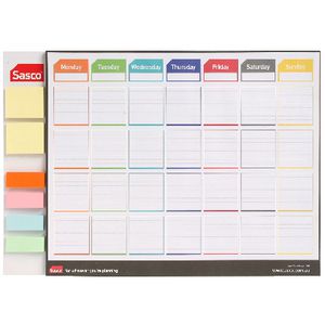 Sasco Weekly Planner with Sticky Notes