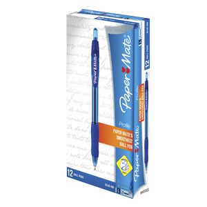 PaperMate Profile Retractable Ballpoint Pens Blue 12 Pack