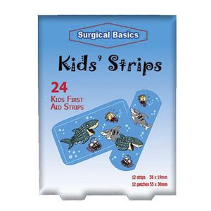 Surgical Basics Adhesive Strips Sharks 24 Pack