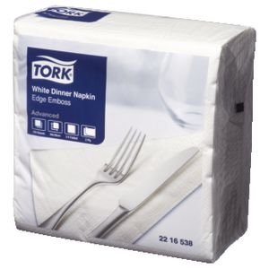 Tork Advanced Dinner Napkins 2 Ply White 100 Pack