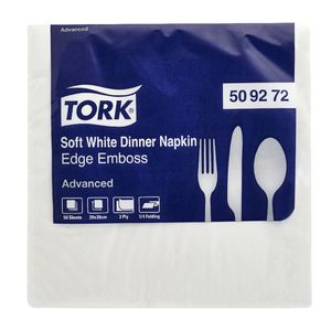 Tork 3 Ply Dinner Napkins White 50 Pack