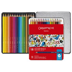 Caran d'Ache Water Soluble Colour Pencils Tin of 18