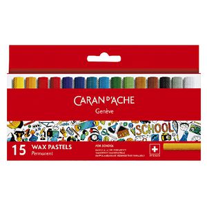 Caran d'Ache Permanent Wax Pastels 15 Pack