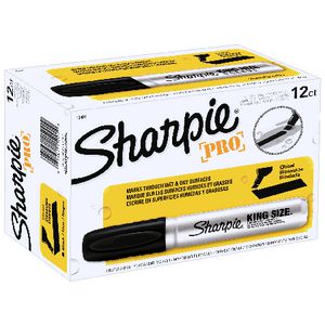 Sharpie Pro King Size Markers Chisel Black 12 Pack