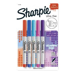 Sharpie Ultra Fine Permanent Markers Electro Pop 5 Pack