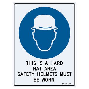Sandleford Hard Hat Area Sign 22.5 x 30cm