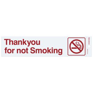 Sandleford Thankyou for Not Smoking self-adhesive Sign White
